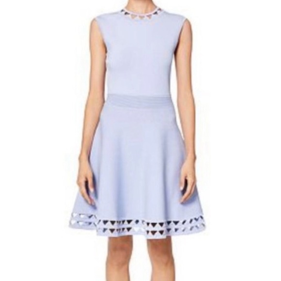 ❤️Ted Baker London Kathryn Dusty Blue Cutout Skater Dress Size 0 - Picture 1 of 15